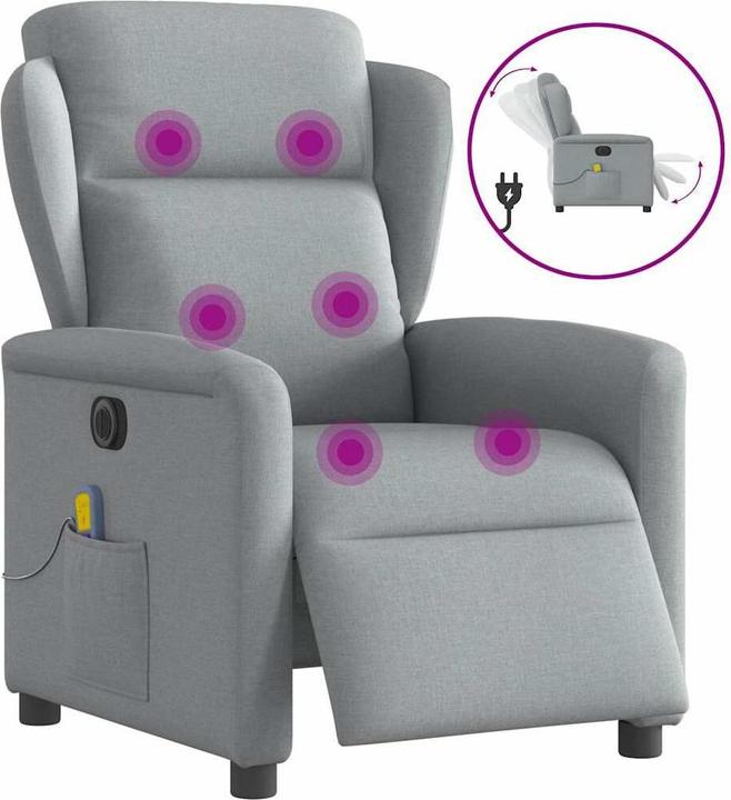 Produktbild VidaXL Massagesessel Elektrisch Hellgrau Stoff