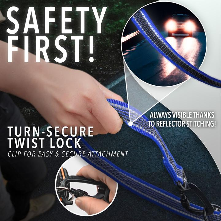 Actual product image Bluzelle 3m dog lead, double lead with carabiner, adjustable (Dog, Walks)