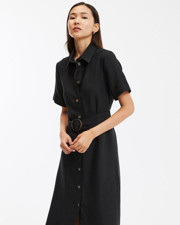 Actual product image La Redoute Collections Signature OPHELIE blouse dress in lyocell and linen (36)