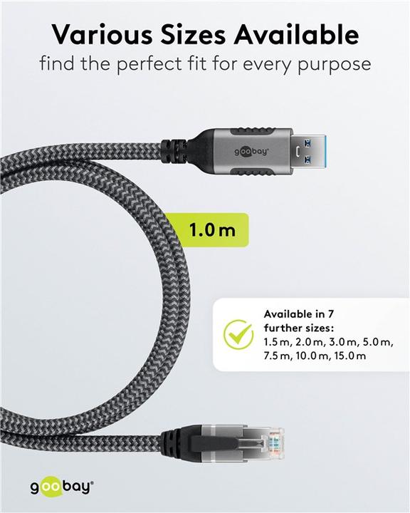 Produktbild Goobay Ethernet-Kabel USB-A auf RJ45, 1 m (USB, RJ45 (1x))