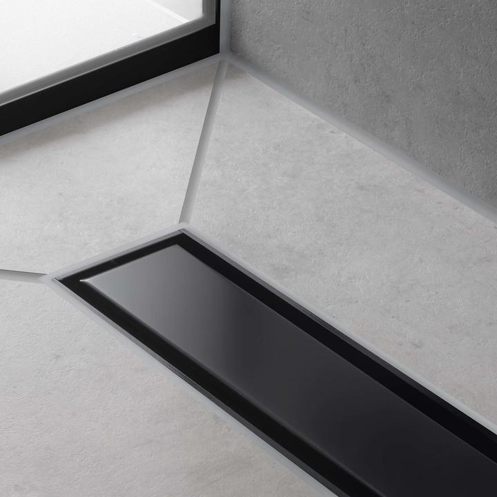 Productafbeelding hansgrohe Douchegoot RainDrain Match, met in hoogte verstelbaar frame 1000mm, mat zwart (1000 mm)