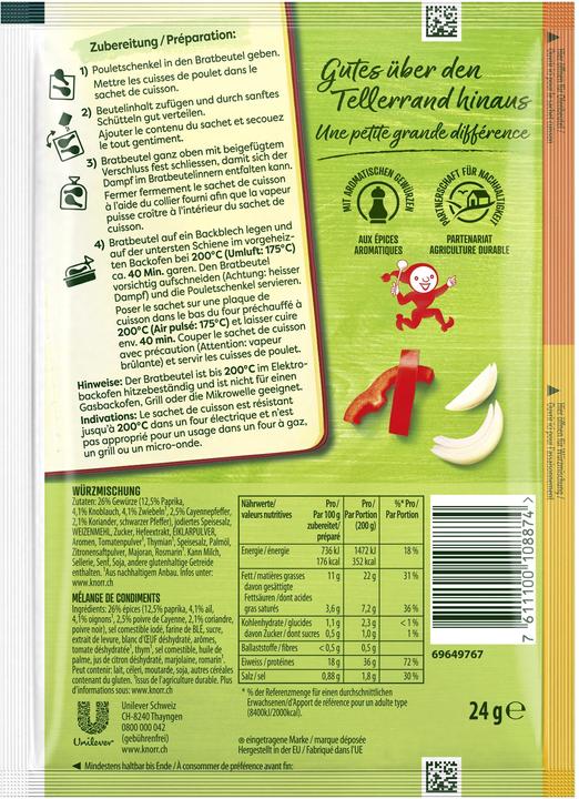 Nährwerte und Zutaten Knorr Würzmix (24 g)