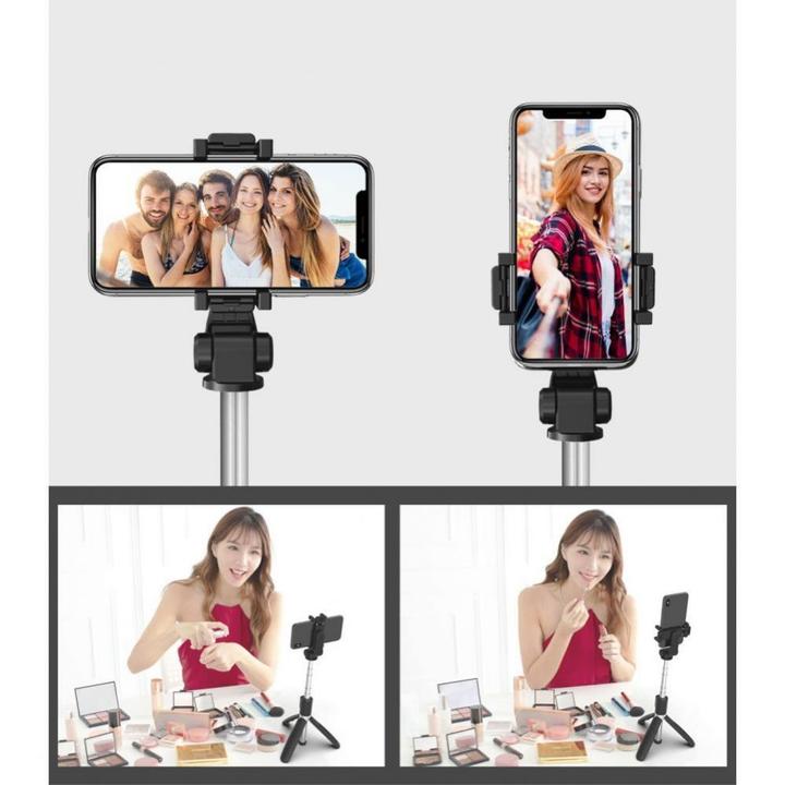 Image du produit Tech-Protect L02S Bâton de selfie Bluetooth avec trépied jusqu'à 72 cm - noir