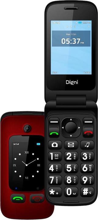 Estar Digni Flip by Clamshell Phone 2.4"+ 1.77"" Raudona (2.40", 0.08 Mpx, 2G)