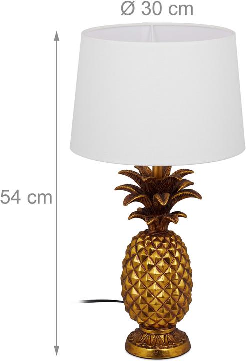 Image du produit Relaxdays Lampe de table ananas, avec abat-jour (E27)