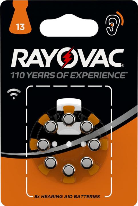 Image du produit Rayovac Batterie d'appareils auditifs 13 (8 pcs, PR48, 310 mAh)