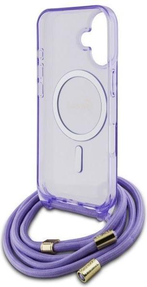 Immagine prodotto Guess GUHMP16SHCTSGNSU iPhone 16 6.1" fioletowy/viola custodia rigida Crossbody Cord Script MagSafe