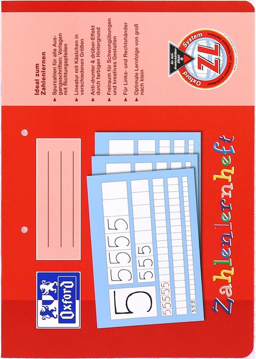 Actual product image Oxford Number learning notebook, A4 landscape (A4, Hardcover)