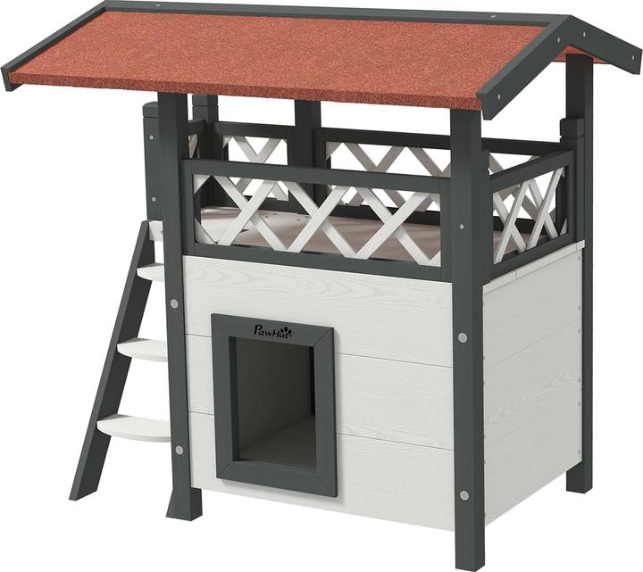 Immagine prodotto PawHut Casa per gatti con scale e tetto (Gatto)
