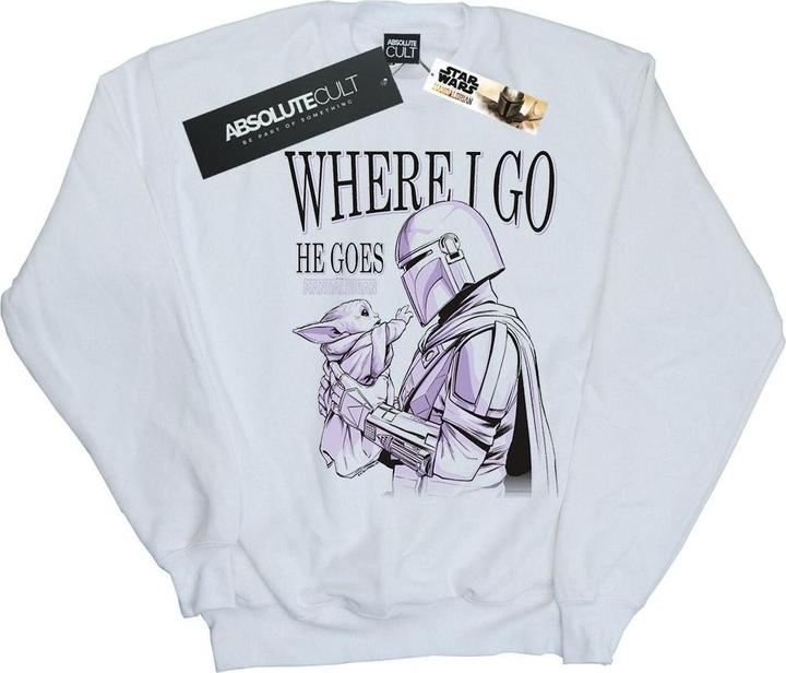 Actual product image Star Wars Mens The Mandalorian Where I Go Sweatshirt (L)