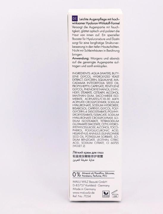 Image du produit Malu Wilz Crème Hydro Hyaluronic Active+ pour les yeux (15 ml, Jour + nuit)