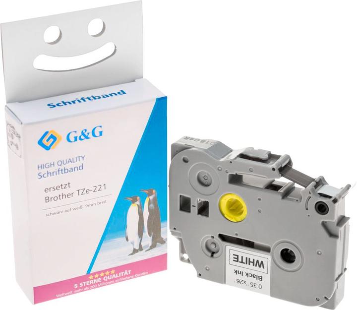 Immagine prodotto Nastro per scrittura 14953 Compatibile con Brother TZe-221 Colore nastro: Bianco Scrittura (0.90 cm, Bianco)