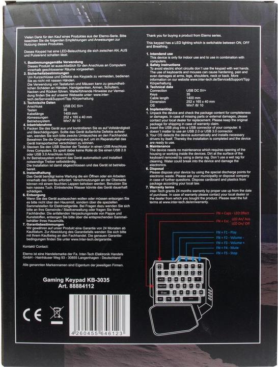 Actual product image Intertech KB-3035 (DE, Cable)