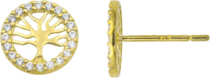 Image du produit Passion Boucles D'Oreilles Or 9 Kt - Zirconia - Arbre De Vie