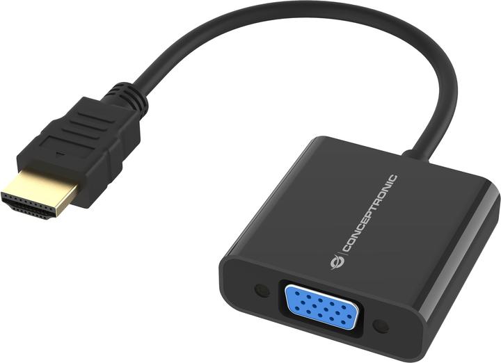 Produktbild Conceptronic Adapter HDMI -> VGA 1080P 60Hz 0.25m sw (HDMI, 25 cm)