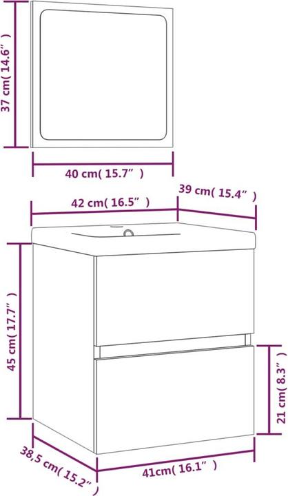 Produktbild VidaXL Michell (60 x 38.5 x 45 cm)