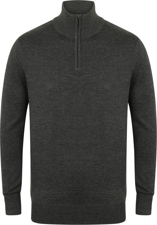 Henbury 14 Zip Langarm Pullover