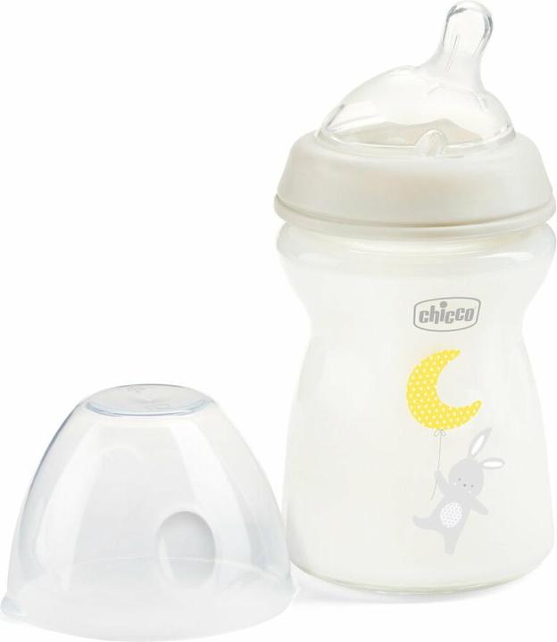 Produktbild Chicco Babyfläschchen NATURAL FEELING Glas Sauger Silikon langsamer Fluss UNI 0m+ (250 ml)