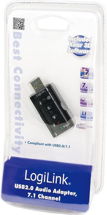 Immagine prodotto LogiLink La scheda audio USB 2.0 con effetto sonoro Virtual 7.1 offre la possibilità di scegliere tra (USB 2.0)