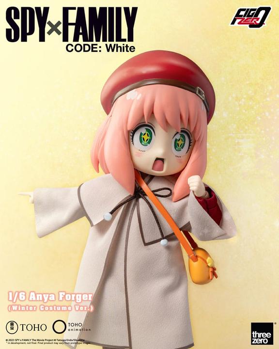 Actual product image ThreeZero Spy x Family Code: White FigZero Action Figure 1/6 Anya Forger Winter Costume Ver. 17 cm