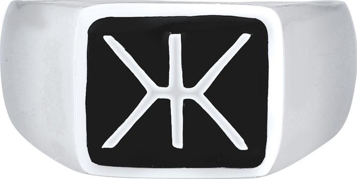 Produktbild Kuzzoi Ring Herren Siegelring Emaille Logo Basic 925 Silber (66, 925 Silber)