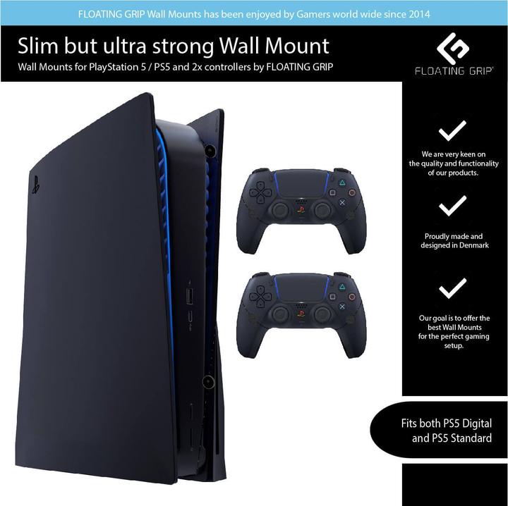 Actual product image Floating Grip Playstation 5 Wall Mounts by (PS5)