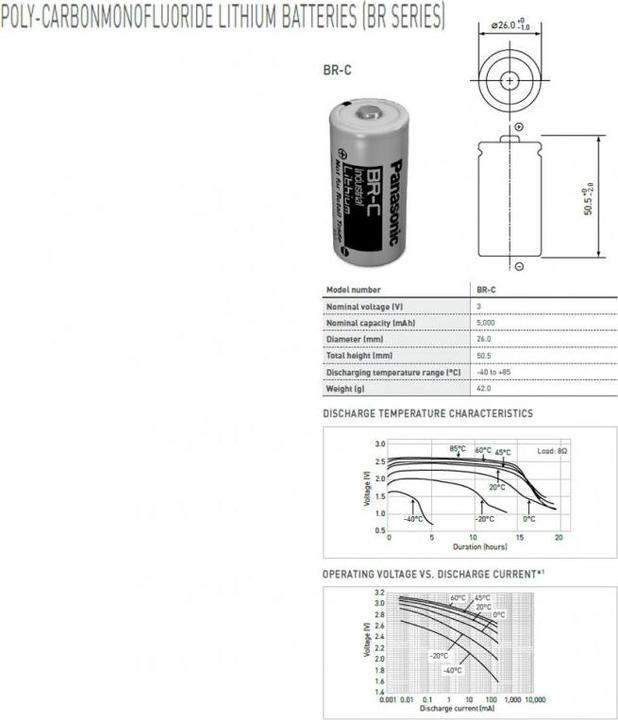 Actual product image Panasonic Battery BR-C, Baby without solder tag, BR26500 (1 pcs., C, 5000 mAh)