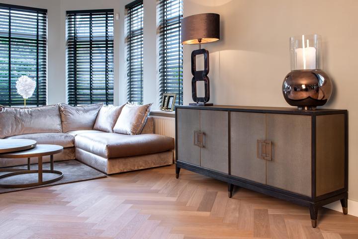 Actual product image Richmond Interiors Sideboard Bloomingville black gold brushed 193 (193 x 45 x 86 cm)