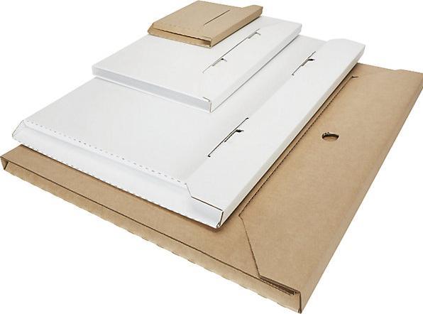 Actual product image kaiserkraft Flat/calendar pack, single fluted, internal LxWxH 570 x 395 x 10 mm, white, 20+ (1 x)