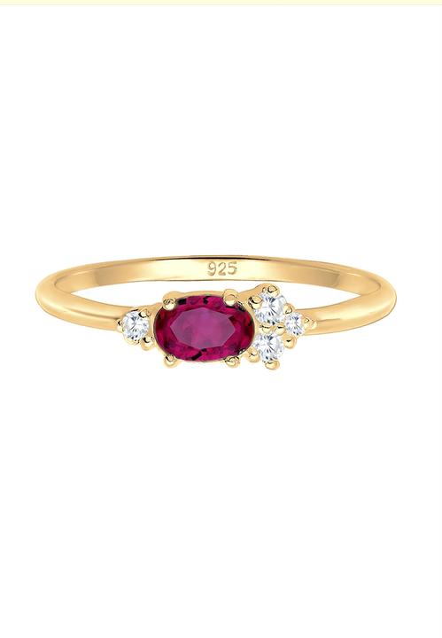 Actual product image Elli verziert mit Zirkonia Kristallen und Synthetischer Rubin (54, 925 Silver)