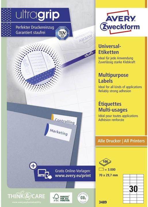 Actual product image Avery Universal labels