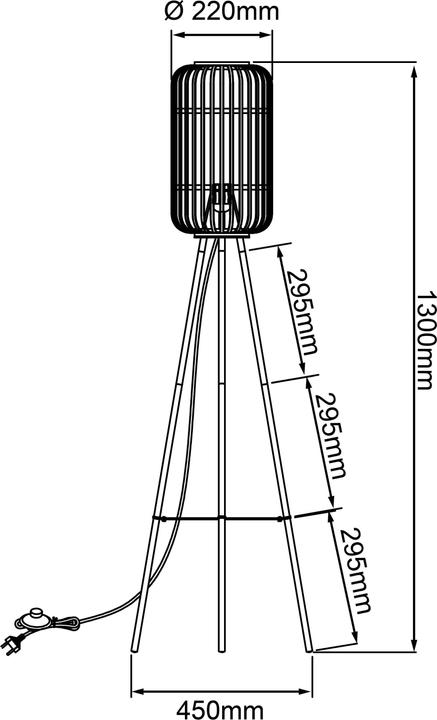 Produktbild Brilliant Woodrow E27 STA1 Standleuchte, dreibeinig (E27)