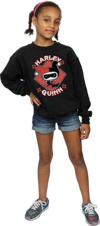 Actual product image Girls Chibi Harley Quinn Badge Sweatshirt (152, 158)