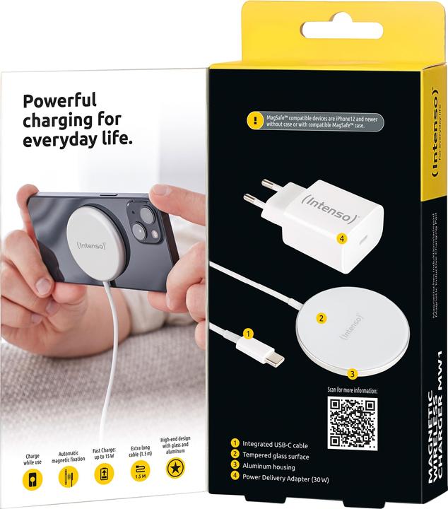 Actual product image Intenso Magnetic Wireless Charger MW1 white (15 W)
