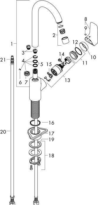 Produktbild hansgrohe Logis M31 Einhebel-Küchenarmatur 260, 1 Strahlart