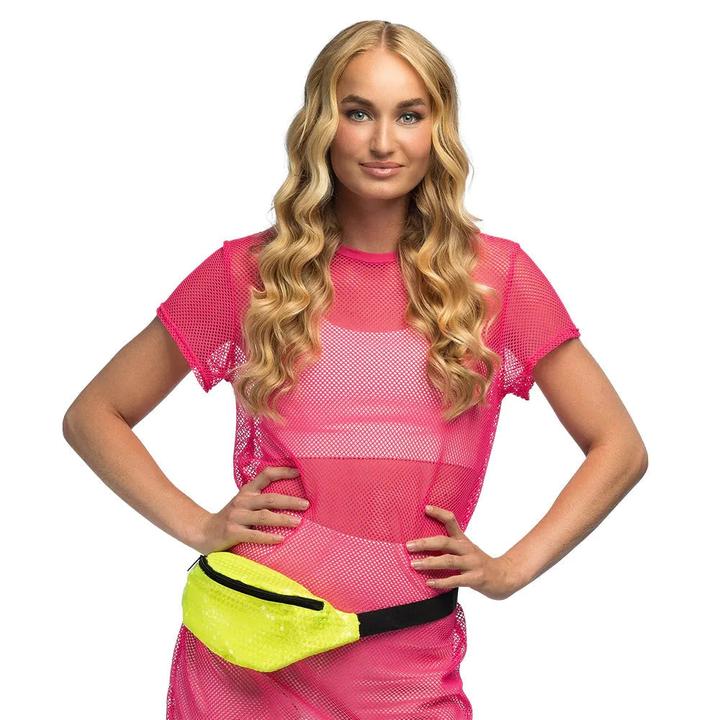 Actual product image Boland Bauchtasche Gürteltasche in Neon Gelb mit Pailletten