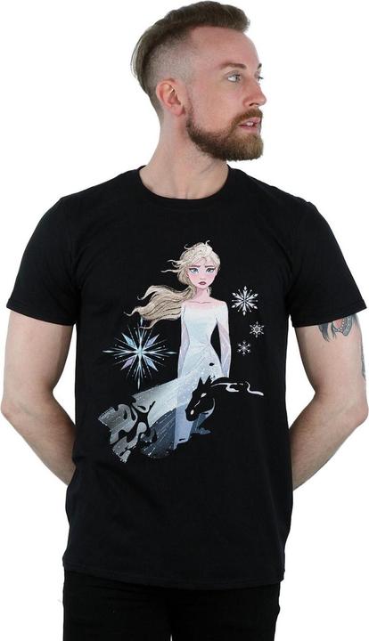 Actual product image Disney Mens Frozen 2 Elsa Nokk Silhouette T-Shirt (4XL)