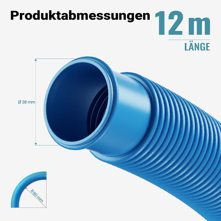 Image du produit Wiltec Teichtip ® 12m - 38mm - Tuyau de piscine flottant sections double manchon 190g/m - Made in Europe