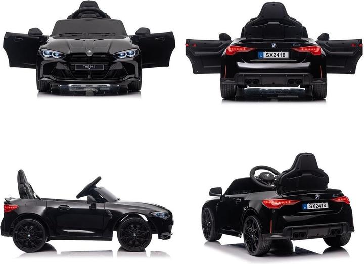 Actual product image Es-toys Electric children's car - black - "BMW M4" - Licensed - 12V7A battery, MP3, leather seat+EVA (12 V)