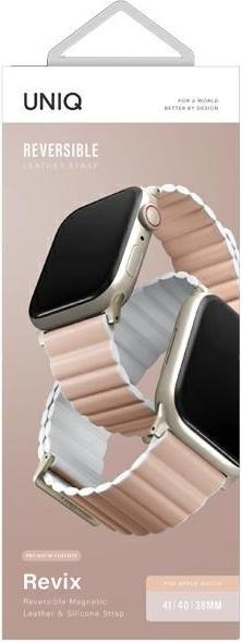 Produktbild Uniq pasek Revix Premium Apple Watch Series 1/2/3/4/5/6/7/8/SE/SE2 38/40/41mm Edition Reversible Mag (Silicon, ecological leather, Plastic)