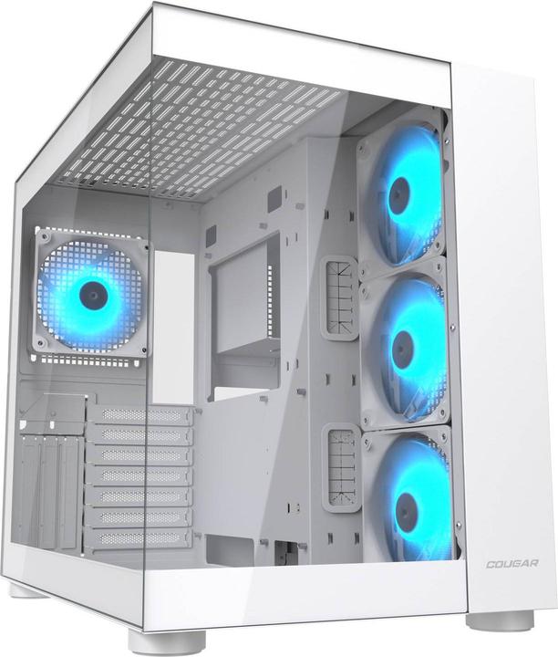 Cougar Boitier Moyen Tour ATX FV150 RGB avec panneaux vitrés (Blanc) (ATX, mATX, Mini-ITX)