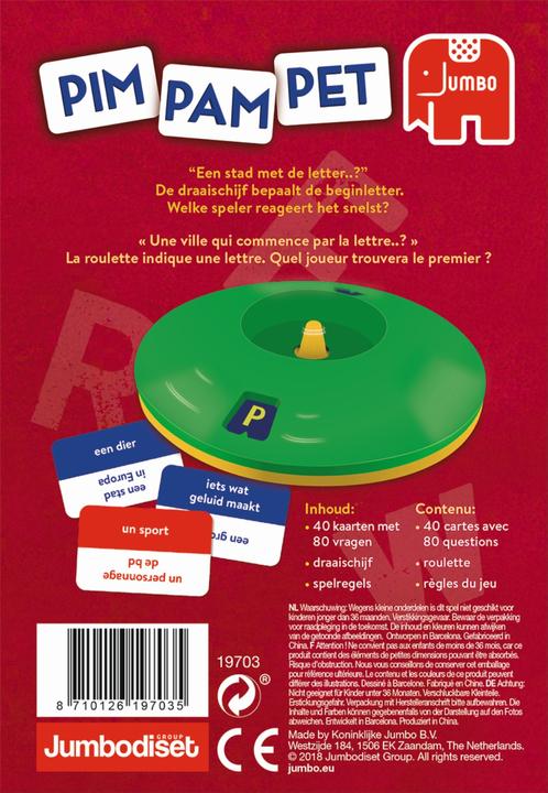 Image du produit Jumbo Pim Pam Pet (Français, Néerlandais)