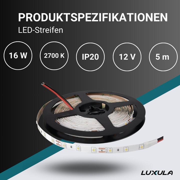 Produktbild Luxula LED Streifen (Warmweiss, 500 cm, Indoor)