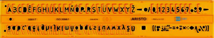 Actual product image Aristo Straight font template (7 mm)