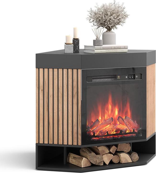 Actual product image Vicco electric fireplace Lynea, Black, 100 cm