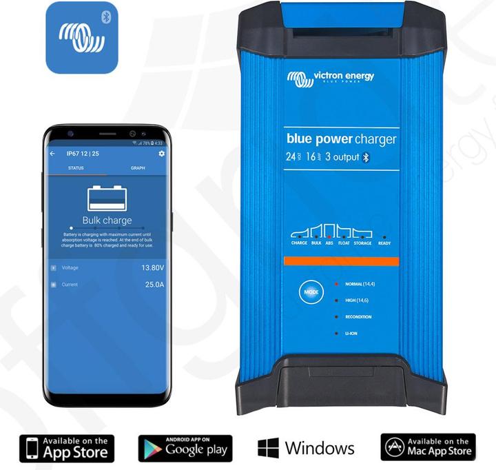 Image du produit Victron Energy Blue Smart IP22 Charger 24/16 (3) (avec Bluetooth) (24V, 16 A)