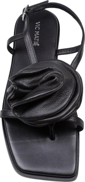 Produktbild Vic Matie square open sandal in leather with applied flower color black (36)