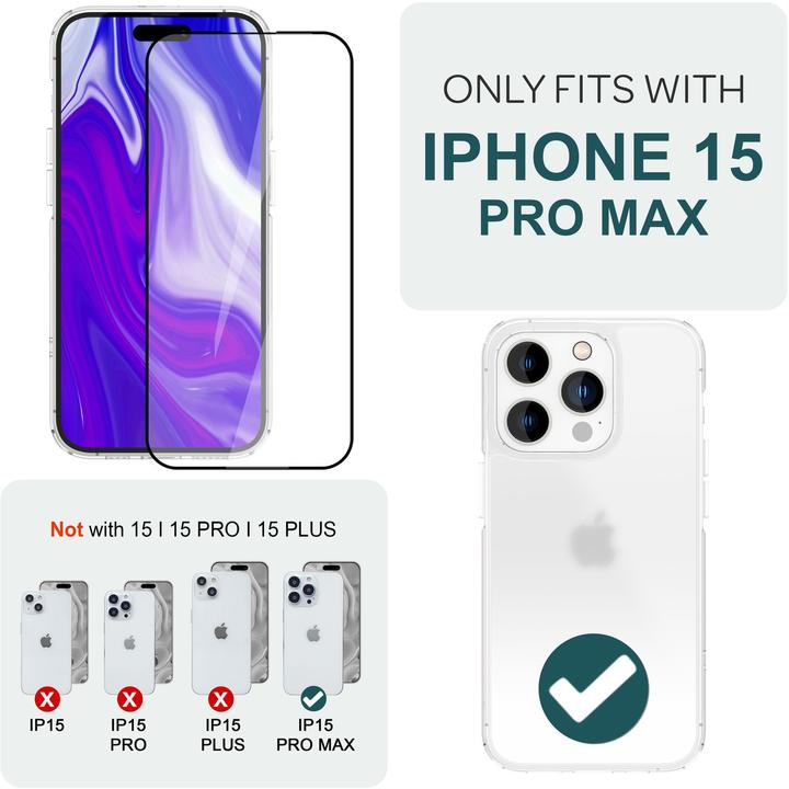 Produktbild Nalia 2x Schutzglas & 1x Schablone (2 Stück, Apple iPhone 15 Pro Max)