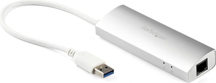 Image du produit StarTech Hub mobile USB 3.0 à 3 ports avec Gigabit Ethernet - Hub USB en aluminium avec adaptateur Gigabit (USB-A, 4 Ports)