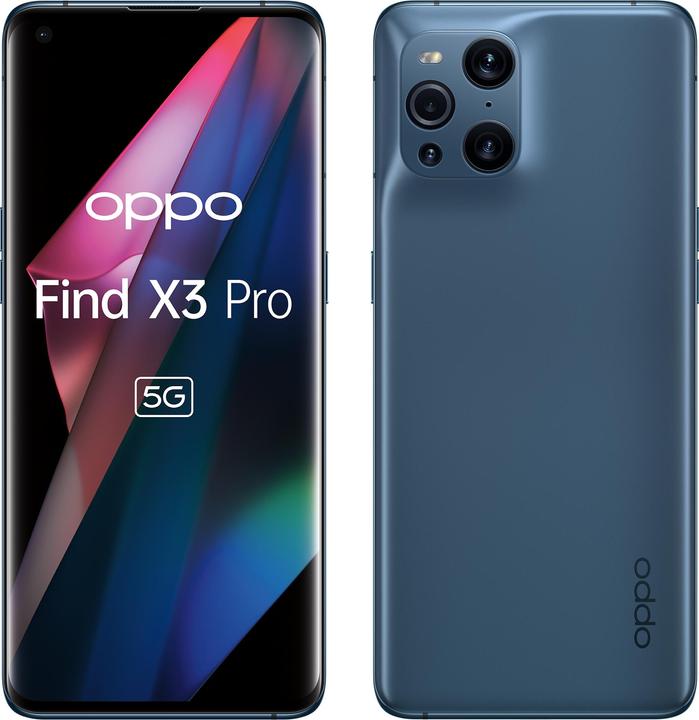 Actual product image OPPO Find X3 Pro (256 GB, Blue, 6.70", SIM + eSIM, 50 Mpx, 5G)